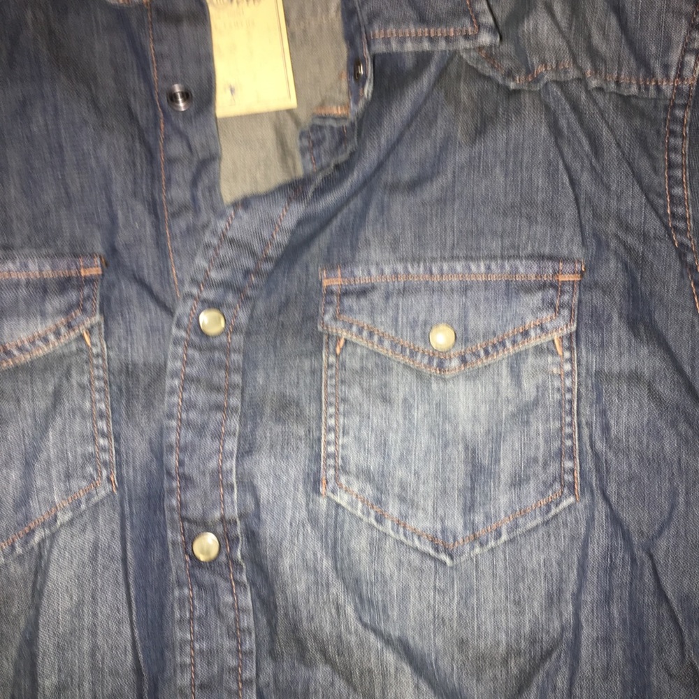 πβ€οΈ NWT TreVero Denim Pearl Snap New with Tags - Picture 4 of 6